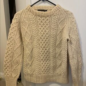 Elegant Cream Cable Knit Sweater